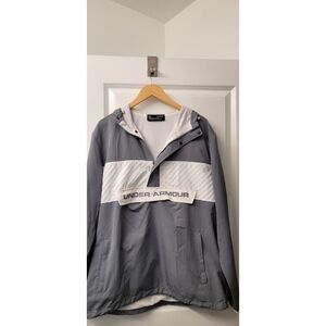 XL Performance Champion Hoodie Men's Grey and White with Pocket Pullover Top